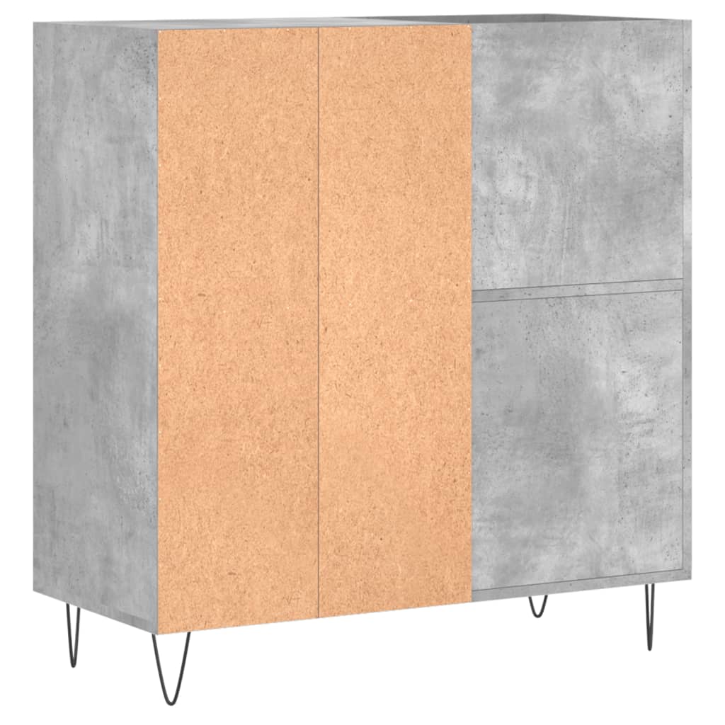 Record Cabinet Concrete Grey 84.5x38x89 cm Engineered Wood